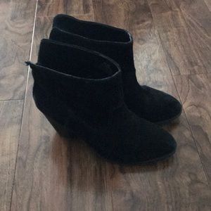 Black suede very worn booties